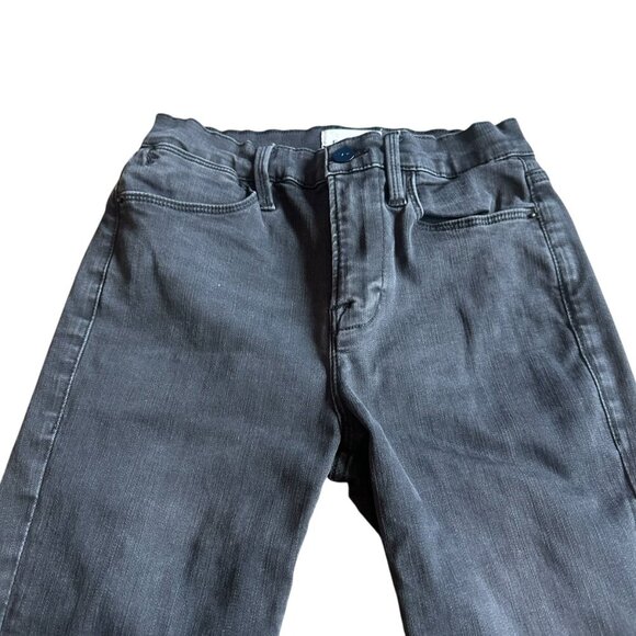 Frame Le High Skinny Jeans Billups Chew Light Black Cropped Stretch Size 26 - Picture 2 of 11